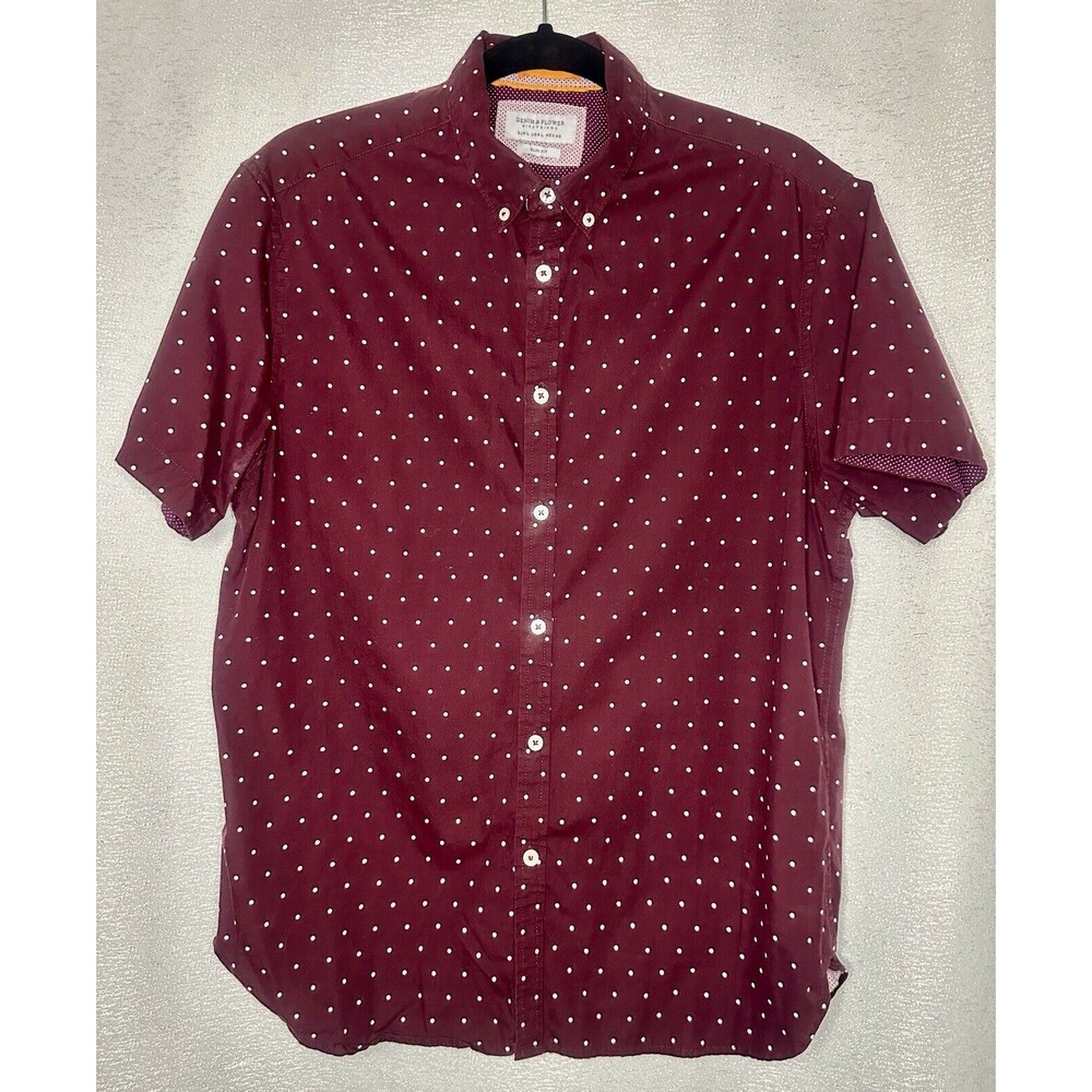 Denim & Flower Slim Fit Size Large 42 Button Up Short Sleeve Shirt